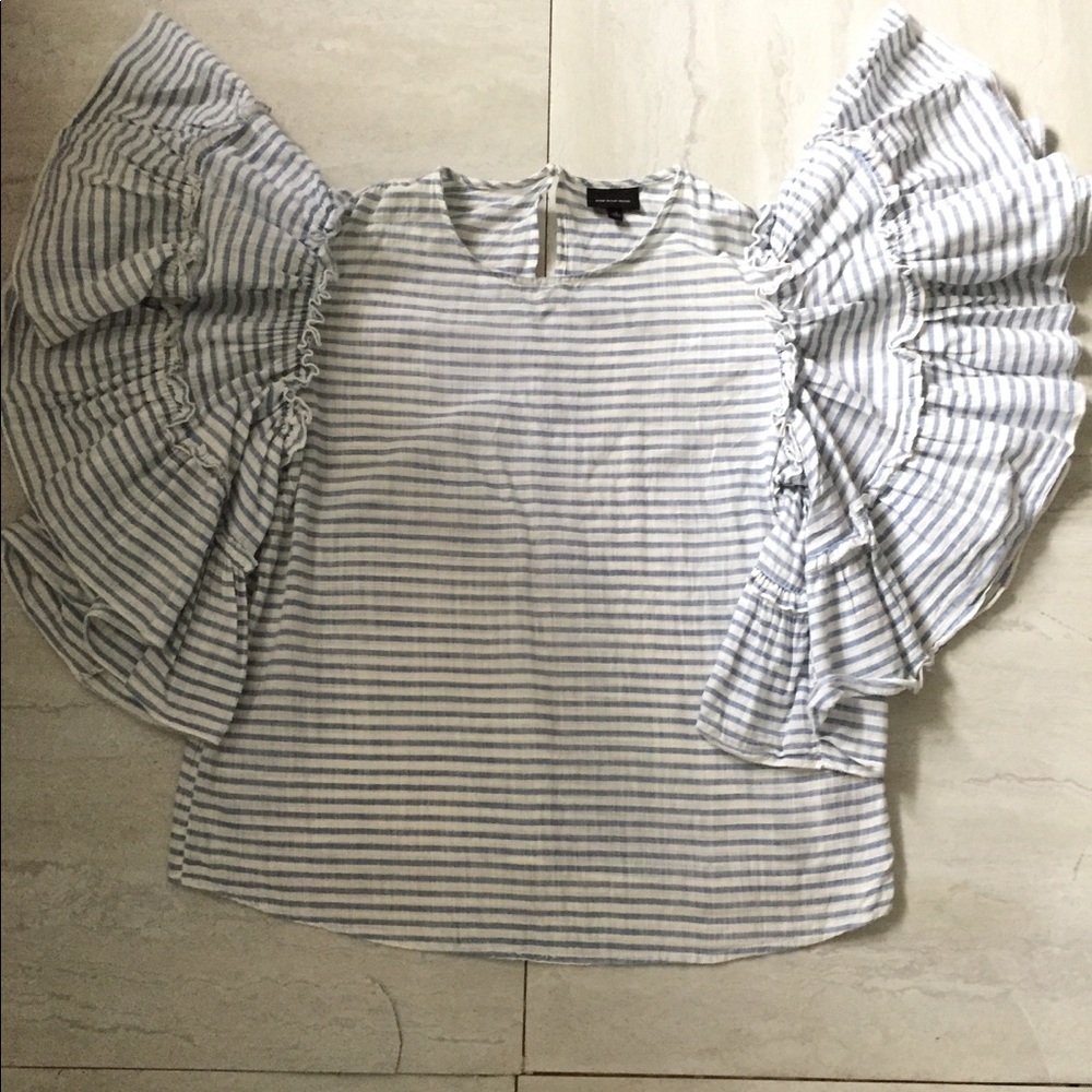 Women’s Stripe Ruffles Cotton Top